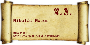 Mikulás Mózes névjegykártya